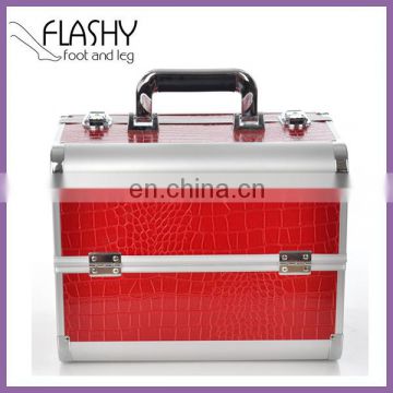 New Professional Lockable Handle Aluminum Cosmetic Portable Makeup Case Jewellery beauty case Cosmetic case