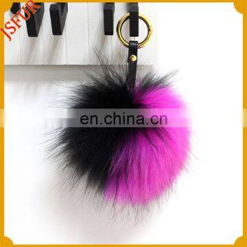 Wholesale Cute Real Raccoon Fur Two-tone Fur Key Chain