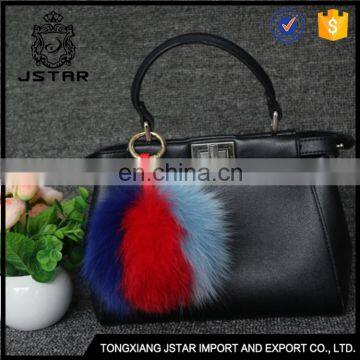 Xcellent Quality Pompom Keyring Large Fox Fur Pom Poms