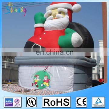 SUNWAY Inflatable Christmas Santa for Advertising Inflatable Santa Claus in Chimney