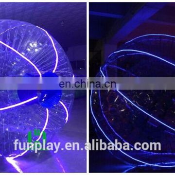 Twinkling!!hot sale LED inflatable soccer zorb ball ,shiny inflatable zorb ball,zorb ball on land for sale