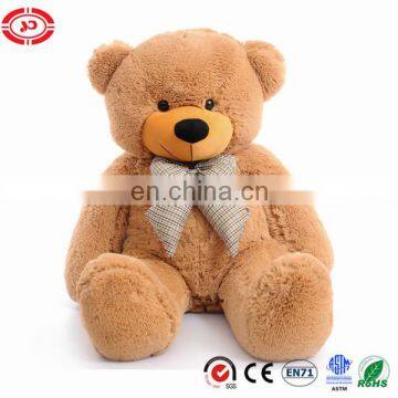 Giant beige cute teddy bear with bowtie huggable plush soft fluffy toy