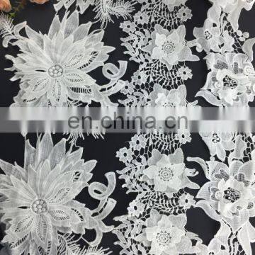 New Arrival White 3d Flower Lace Trim for Dress and Decoration photo-2