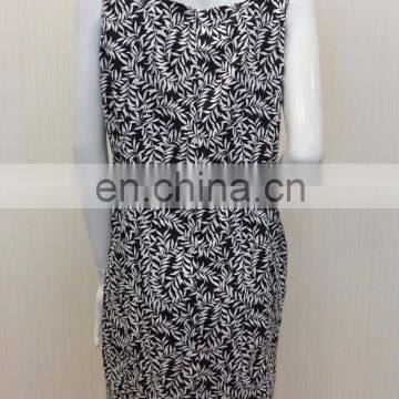 Ladies's Fashion Viscose Spandex Jacquard Flower Printed Lined Slim Casual Wear Dresses photo-2