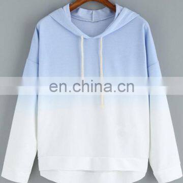 Blue ombre women hooded sweater