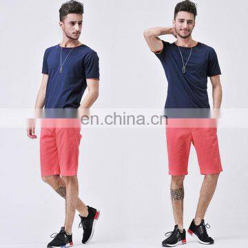 T-MT012 Navy Blue Basic Design Broken Collar Contrast Color Mens T-Shirt photo-4