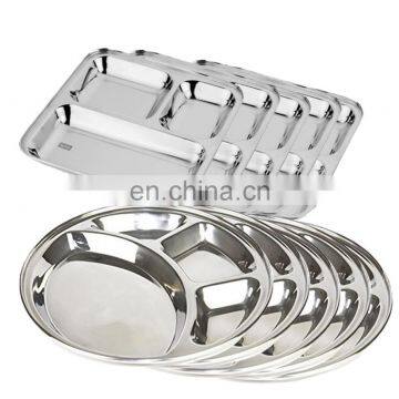 dining plate set serving tray metal rectangular compartment tray snacks serving tray