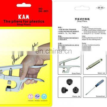 KAM T3 T5 T8 Plastic Resin Snap Button Hand Clamp Pliers