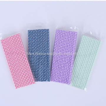 Polka Dot Paper Straws - Eco Friendly Biodegradable Straws