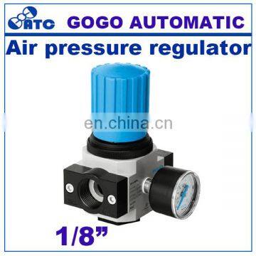 Air compressor regulator with pressure gauge