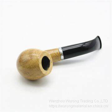 140mm Length Wooden Resin Short Tobacco Pipe With Small Solid Wood Head for Smoking photo-3