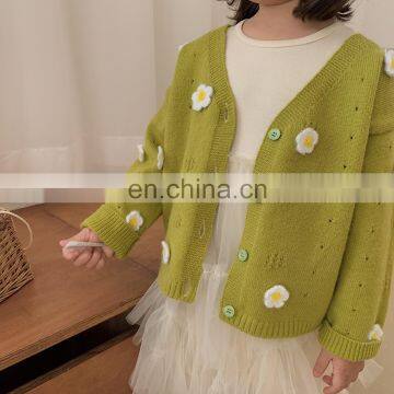 6858 Spring New Fashion Kids Sweater Baby Girl Knitted Sweater Cardigan photo-4