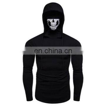 Customized Winter Men's Personalized Mask Sweater Skull Print Oversized Long Sleeve Pullover Hoodies