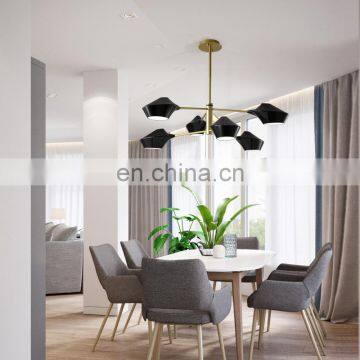 Artistic Modern Chandelier LED Pendant Light White and Black Hanging Lamp photo-5
