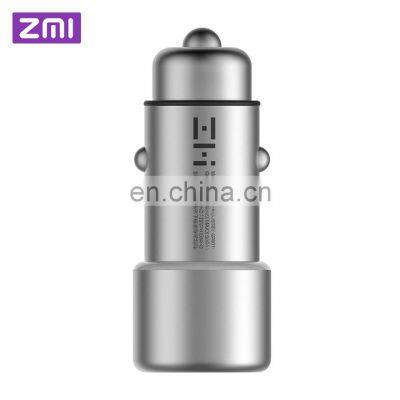 Original Xiaomi ZMI Car Charger Dual USB QC3.0 Quick Charge 5V 2.4A Metal Apply for iPhone Samsung iPad Huawei LG Smartphone