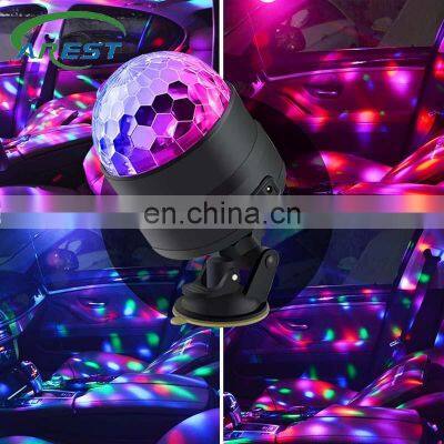 Car Interior Atmosphere Star DJ Light With Usb Rgb Led Flashing Lights Rotation Magic Ambient Lamp Auto Backlight For KTV Party