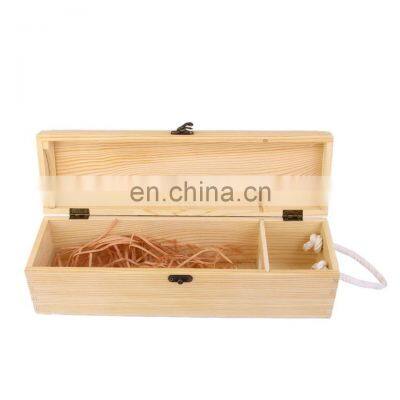 Wholesale Small Moq Quality Single Bottle Unfinished Pine Wooden Wine Box photo-2