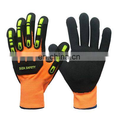 High-quality shock and vibration resistant, abrasion resistant, nitrile coated protective work gloves