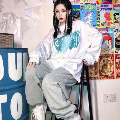 Long sleeve T-shirt women's early autumn 2021 new ins versatile letters street style American T-shirt