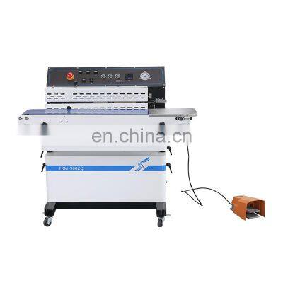 FRM-980ZQ Hualian Nitrogen Air Ink Coding Gas Flushing Suction Exhaust Bag Heat Band Packing Sealing Machine Continuous Sealer