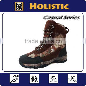 Men Suede leather and canvas upper camo waterproof hunting boots