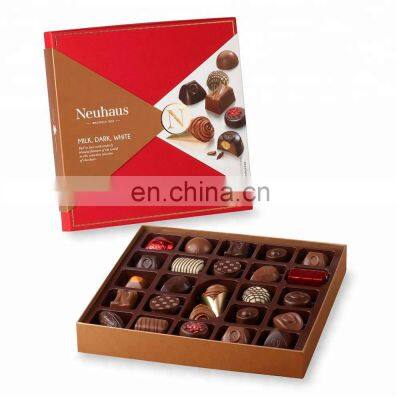 2019 high quality printed square paper chocolate praline gift box