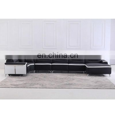 High Quality luxury L shaped Home Furniture customize leather Living Room Sofas Set