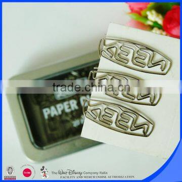 Nickel plated custom logo metal paper clip                        
                                                                                Supplier's Choice