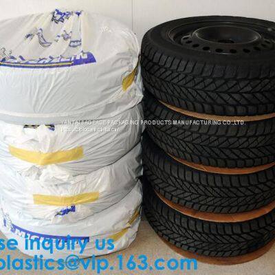 Spare Car Tire Plastic Storage Tote Bags for Tyre Packaging Custom Size Disposable Clear pe Printing Side Gusset, Limite photo-2
