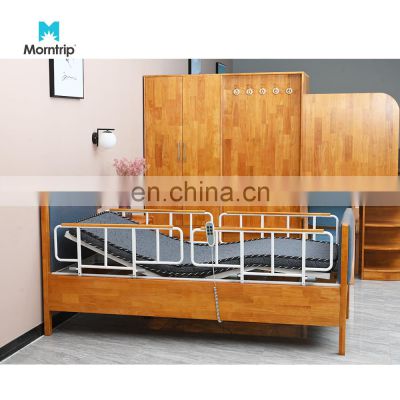 Medical Wooden Headboard Two Function Remote Control Electric Nursing Hospital Bed for Elderly Health Care