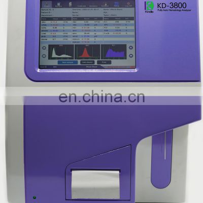 KINDLE 3-part hematology analyzer 100,000 sample results diff hematology analyzer for laboratory KD3800