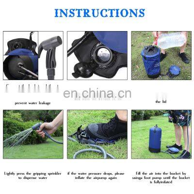 Factory Sell Outdoor Camping Hiking Shower Bag Inflatable Portable Folding Outdoor Shower Bag
