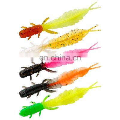 JOHNCOO Silicone Worm Soft Fishing Lure 12pcs/bag 75mm1.32g Artificial Rubber Artificial Plastic Fish lure Carp Fishing Tackle