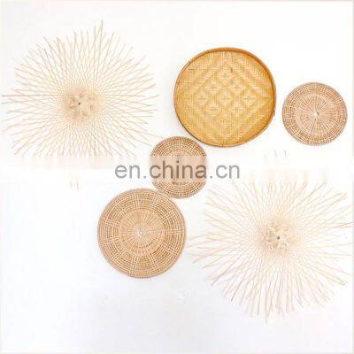 Hot Sale Decorative Baskets Seagarss Wall Decor Set Woven Bamboo Wholesale Made in Vietnam Art photo-4