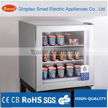 single glass door hot selling portable mini freezer showcase