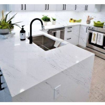 Code：7305，Calacatta Artificial Stone Quartz Slab Kitchen Countertops photo-3