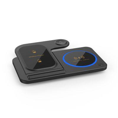 Hot Selling Portable Foldable 3 In 1 Wireless Charger Fast Charging Station Stand Dock photo-2