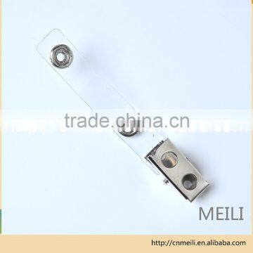 ID Badge Holder Use Clear Straps Attached Metal Plastic Bulldog Clips photo-3