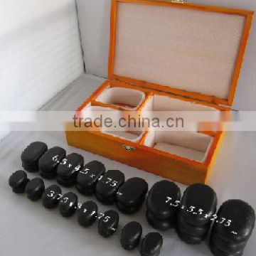 Best selling hot spa massage stone sets , 36pcs/set in wooden box