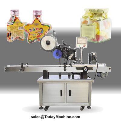 Automatic Adhesive Wine Vitamin Round Can Jar Bottle Labeling Machine