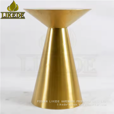 Hot Sale Round Stainless Steel Coffee Table With Gold Metal Legs Furnishings Masterpiece photo-4