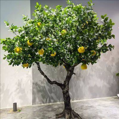 Custom Height Artificial Grapefruit Tree - UV Resistant Faux Citrus with 60+ Fruits for Resort & Villa Decor, PE Foliage