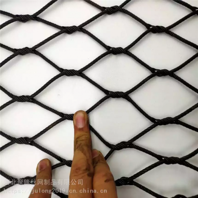 Ss 304 316 Inox Black Oxide Stainless Steel Rope Mesh for Animal Enclosure Wire Rope Ferrule Mesh Steel Cable Mesh Wire Rope Woven Mesh