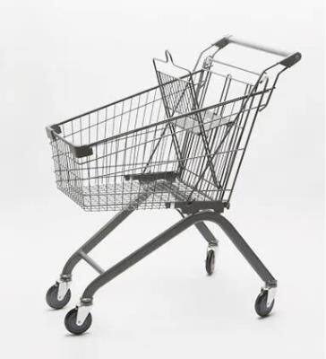 Asian Style Shopping Zinc Plated Trolley With Plastic Accessories