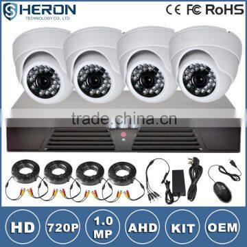 Wholesale h.264 diy dvr kit 4pcs IR Dome Camera cctv security system 4ch 720P ahd dvr kit