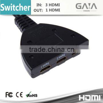 HDMI Switcher 3x1 Pigtail HDMI Switcher 3 in 1 out 1080P 3D supported