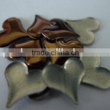 Rhinestuds Hot Fix Iron on Heart Shape 10mm Brown COLOR