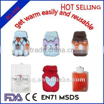 mini hot pack with knitted sweater