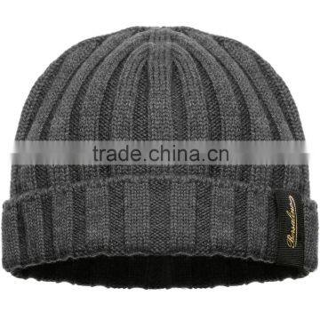 High Quality Multi Color Acrylic Knitted Beanie Caps With Woven Label photo-2