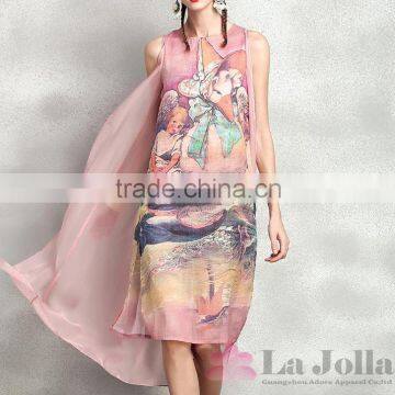 2016 Summer Fashion Ladies False Two-piece Chiffon Sexy Short Sleeves T-shirt 141